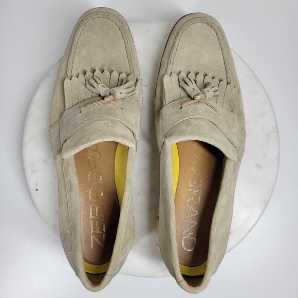 Cole Haan Zero Grand Suede Loafers Mens 13 Beige Tassel Boat Shoes main image 6
